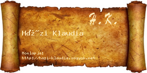 Házi Klaudia névjegykártya